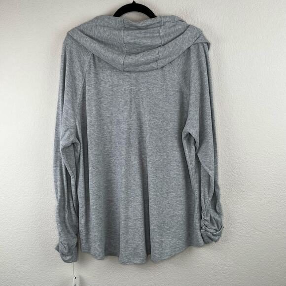 Calvin Klein Performance Ruched Sleeve Zip Up Gray Athletic Hoodie 2X NWT - Picture 12 of 12